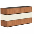 Συρταριέρα Sonlen Pakoworld Mdf Σε Καρυδί-Μπεζ Απόχρωση 120X40X72Εκ