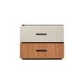 Κομοδίνο Sonlen Pakoworld Mdf Σε Καρυδί-Μπεζ Απόχρωση 60X40X44.5Εκ