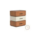 Κομοδίνο Sonlen Pakoworld Mdf Σε Καρυδί-Μπεζ Απόχρωση 60X40X66Εκ