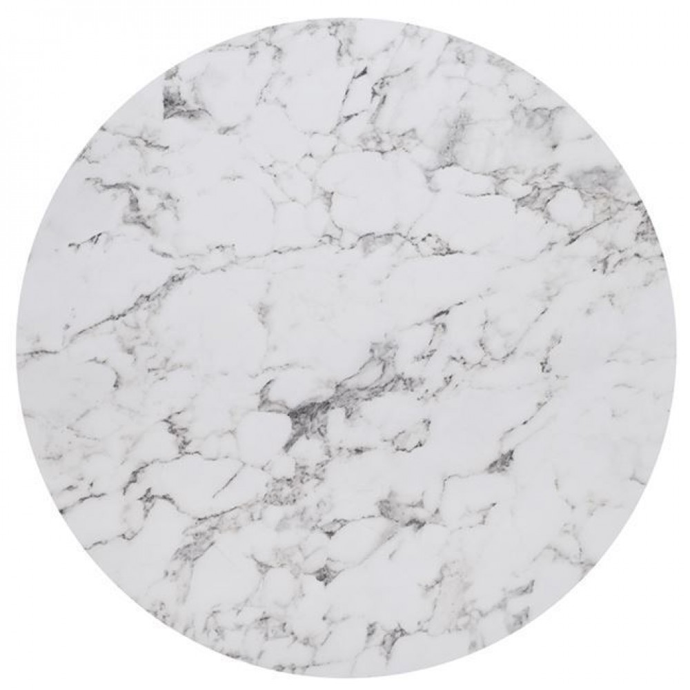 Hpl (High Pressure Laminated) Επιφάνεια Τραπεζιού Φ80cm/12mm Απόχρωση White Marble, Εξωτερικού Χώρου