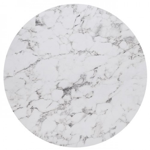 Hpl (High Pressure Laminated) Επιφάνεια Τραπεζιού Φ80cm/12mm Απόχρωση White Marble, Εξωτερικού Χώρου