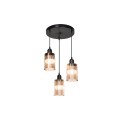 Φωτιστικό Οροφής Τρίφωτο Pwl-1195 Pakoworld Ε27 Μαύρο-Amber Φ30X80Εκ