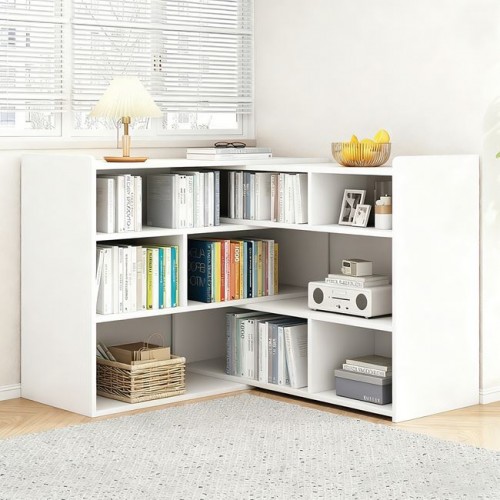 Multi Βιβλιοθήκη Πολλαπλών Διαστάσεων, 80/150x24x90cm Απόχρωση Άσπρο