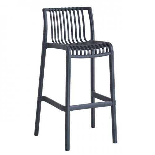 Modena Σκαμπό Bar Στοιβαζόμενο Pp-Uv Protection Ανθρακί 50x50x76/100cm