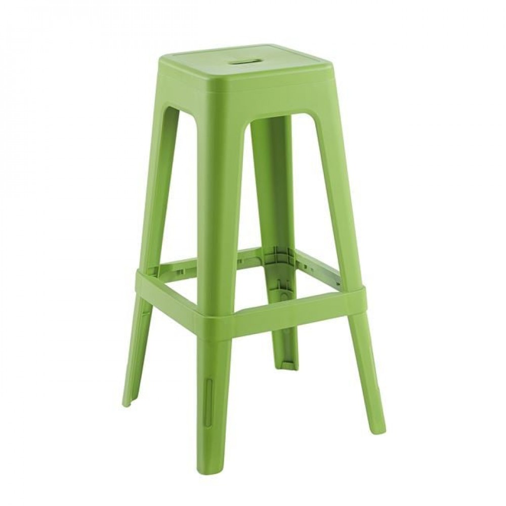Relix Pp Σκαμπό Bar Στοιβαζόμενο, Pp Απόχρωση Lime 42x42x76cm