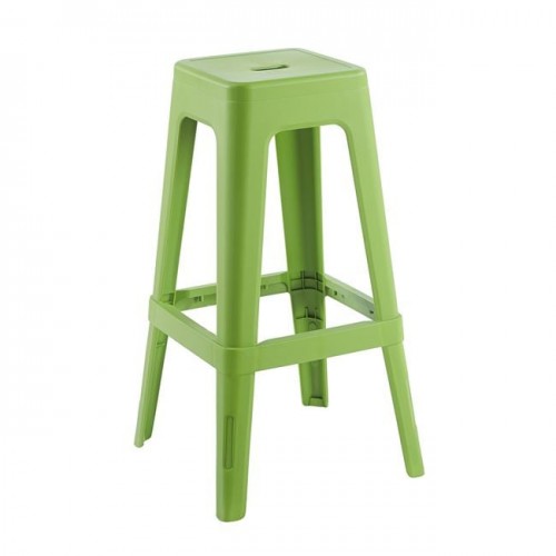 Relix Pp Σκαμπό Bar Στοιβαζόμενο, Pp Απόχρωση Lime 42x42x76cm
