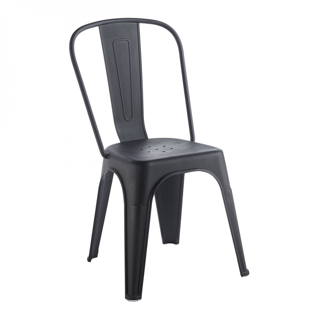 Relix Pp Καρέκλα Στοιβαζόμενη, Pp Απόχρωση Μαύρο 47x47x86cm