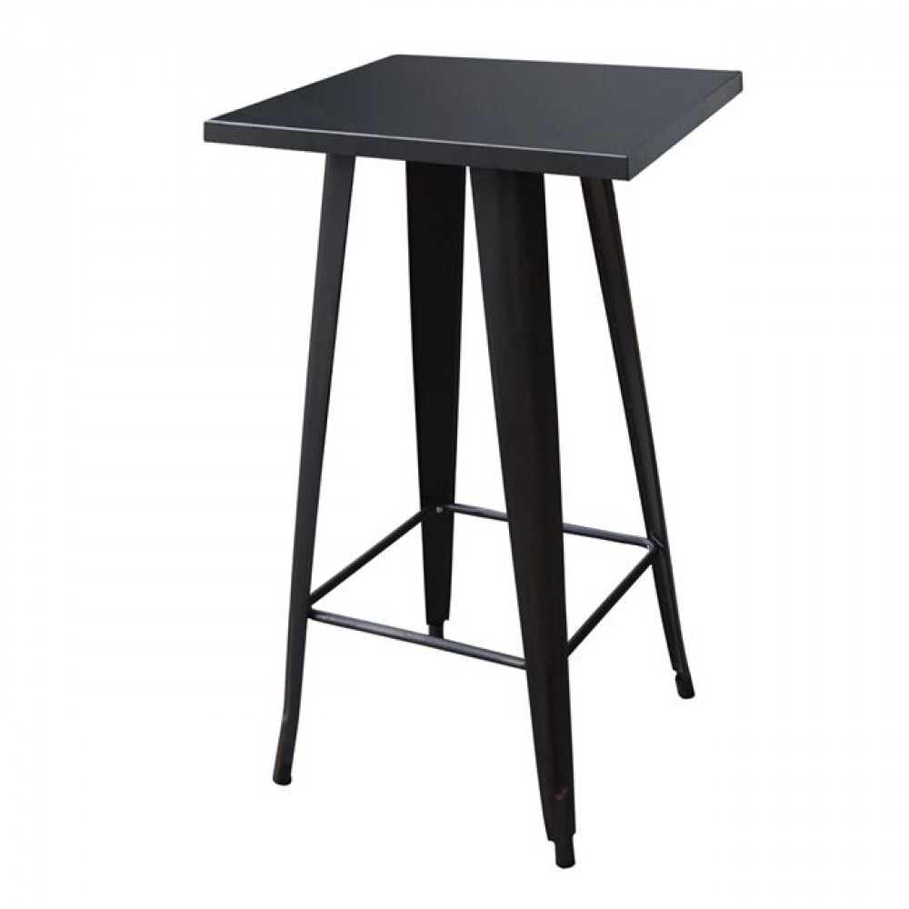 Relix Τραπέζι Bar Μέταλλο Βαφή Μαύρο 60x60x103cm
