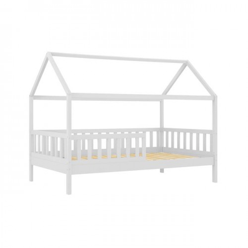 Dream Montessori Παιδικό Κρεβάτι, Για Στρώμα 90X190Cm, Ξύλο Πεύκου Απόχρωση Άσπρο