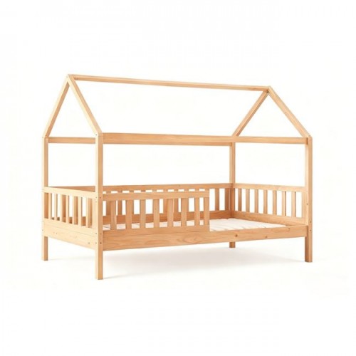 Dream Montessori Παιδικό Κρεβάτι, Για Στρώμα 90X190Cm, Ξύλο Πεύκου Απόχρωση Φυσικό
