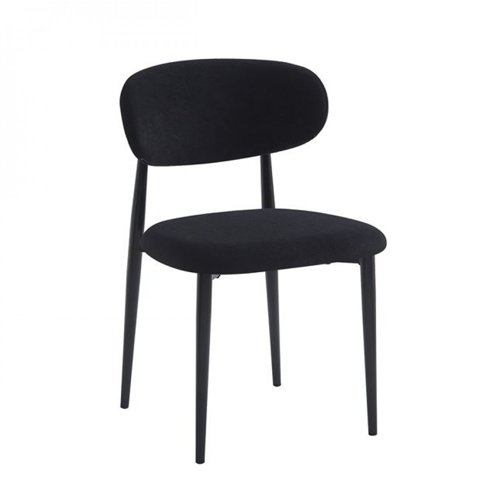 Point Καρέκλα Τραπεζαρίας Μέταλλο Βαφή Μαύρο, Ύφασμα Μαύρο 49x54x81cm