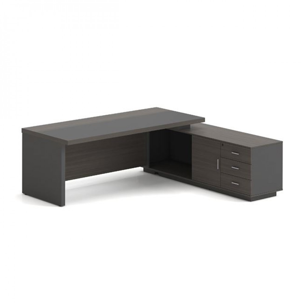 Vip Γραφείο Δεξιά Γωνία, Απόχρωση Grey Walnut 200x180x75/62 cm