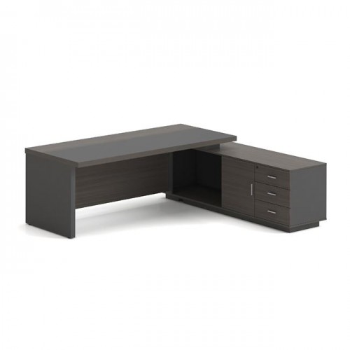Vip Γραφείο Δεξιά Γωνία, Απόχρωση Grey Walnut 200x180x75/62 cm