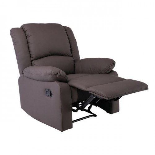 Eva Πολυθρόνα Relax Σαλονιού - Καθιστικού, Pu Καφέ 87x91x102cm