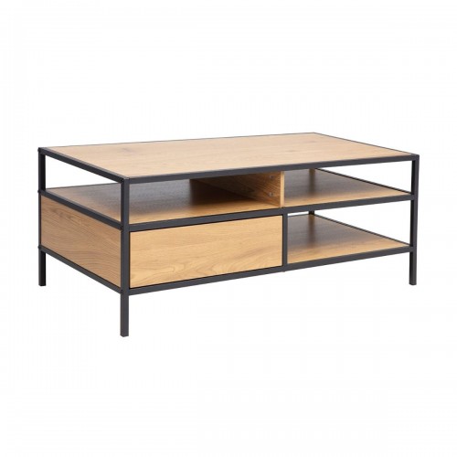 ΤΡΑΠΕΖΙ TV STAND ΜΕ 3 ΡΑΦΙΑ ΚΑΙ ΜΕΤΑΛ. ΣΚΕΛΕΤΟ 100x50x40 εκ. ΧΡ. SONOMA & ΜΑΥΡΟΣ ΣΚΕΛΕΤΟΣ