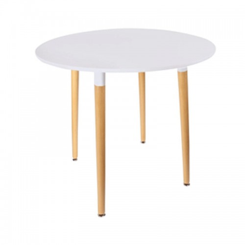 ΣΤΡΟΓΓΥΛΟ MINIMAL ΛΕΥΚΟ Τραπέζι MDF-ΠΟΔΙΑ ΟΞΙΑ ΣΕ ΦΥΣΙΚΟ ΧΡΩΜΑ σχ."STELLO"Διάσταση: Φ120x73εκ