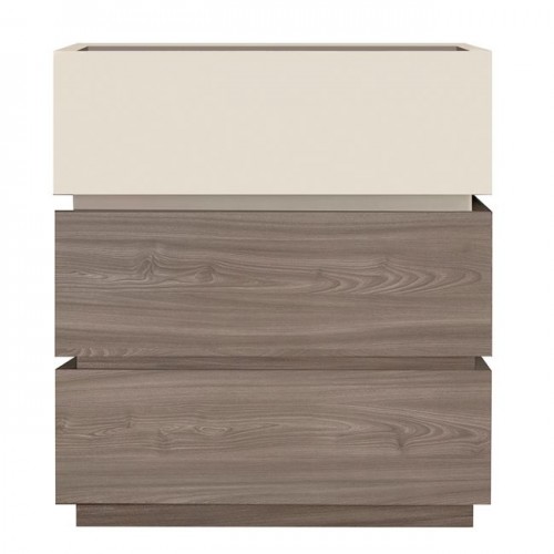 Vanity Συρταριέρα, Με 3 Συρτ. Αποχρώσεων Sonoma Oak & Cream, Με Αποσπώμενα Χρωματικά Μέρη