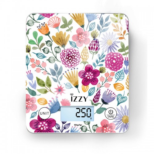 Izzy IZ-7007 Ψηφιακή Ζυγαριά Κουζίνας 1gr/10kg Floral