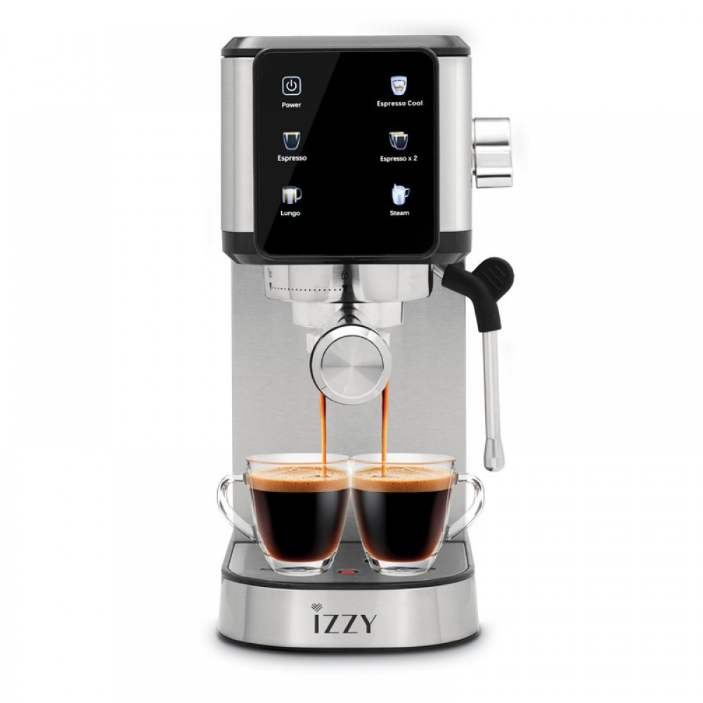  Izzy Μηχανή Espresso 1450W Πίεσης 20bar Ασημί IZ-6024