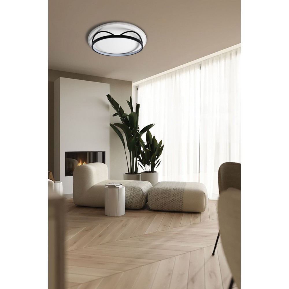 Ccc 711 # Led Οροφησ Κυκλικο Μαυρο-Ασπρο