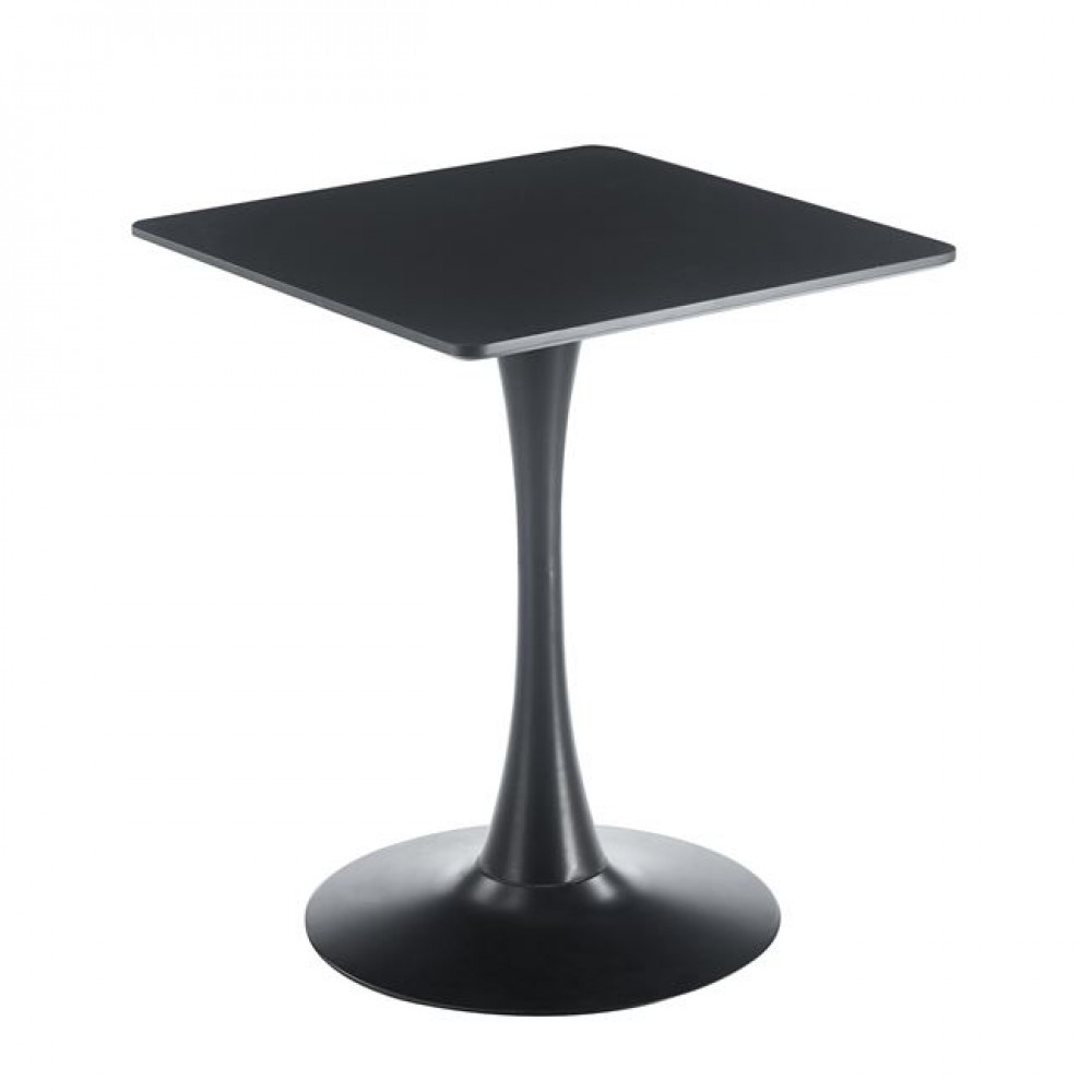 Break Τραπέζι Mdf Μαύρο, Βάση Μέταλλο Βαφή Μαύρο 60x60cm H.75cm