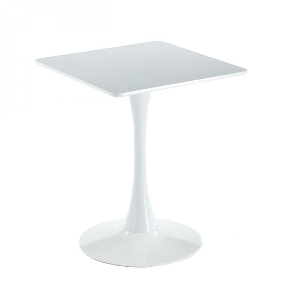 BREAK Τραπέζι MDF Άσπρο, Βάση Μέταλλο Βαφή Άσπρο 60x60cm H.75cm