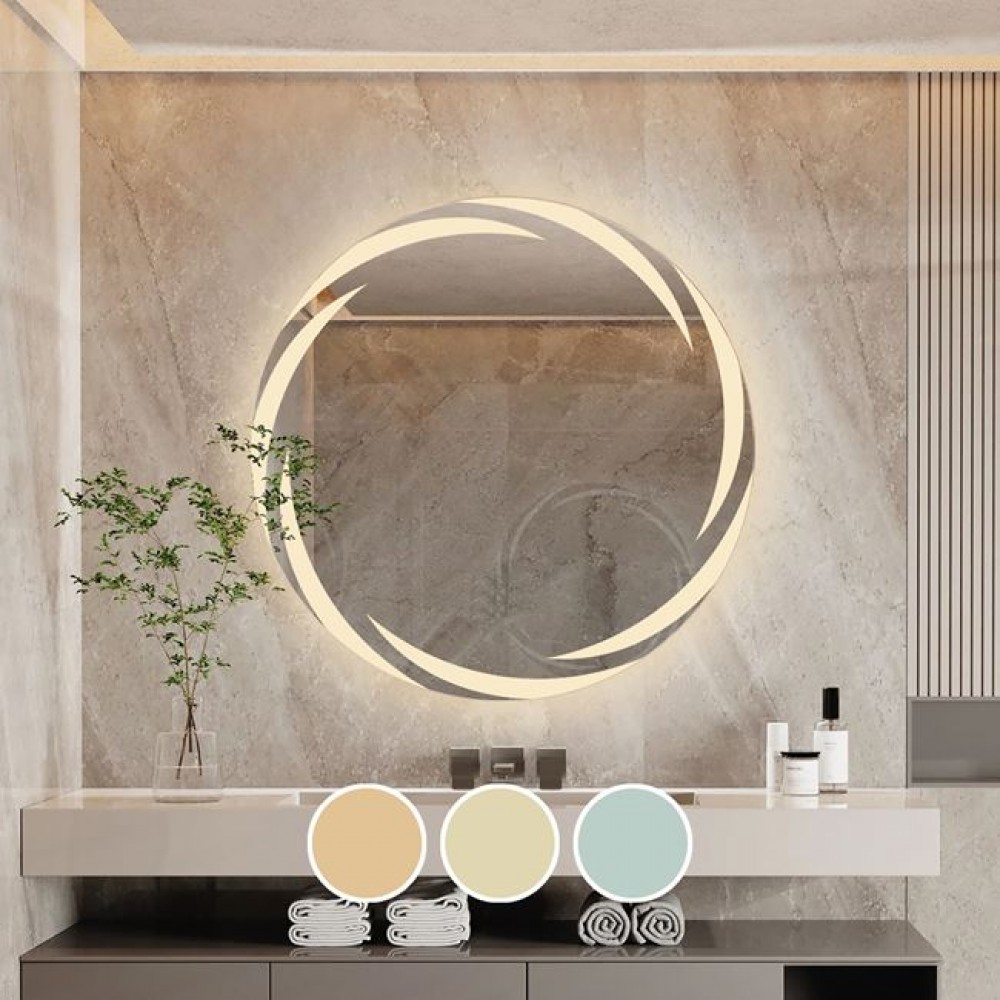 Led-1 Καθρέπτης Τοίχου - Φωτιζόμενος - Αφής, Με 3 Επιλογές Εναλλαγής Χρωμάτων Φ60cm 