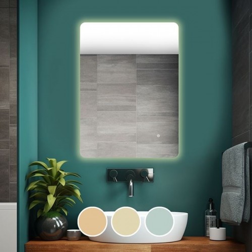 Led-5 Καθρέπτης Τοίχου - Φωτιζόμενος - Αφής, Με 3 Επιλογές Εναλλαγής Χρωμάτων 60x80cm 
