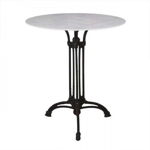 Τραπεζι Sintered Stone Τρίνυχο Μαντέμι, Επιφάνεια 11Mm Απόχρωση White Marble Φ60 H73,5cm