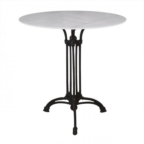 Τραπεζι Sintered Stone-Μαντέμι Τρίνυχο, Επιφάνεια 11Mm Απόχρωση White Marble Φ70 H73,5cm 