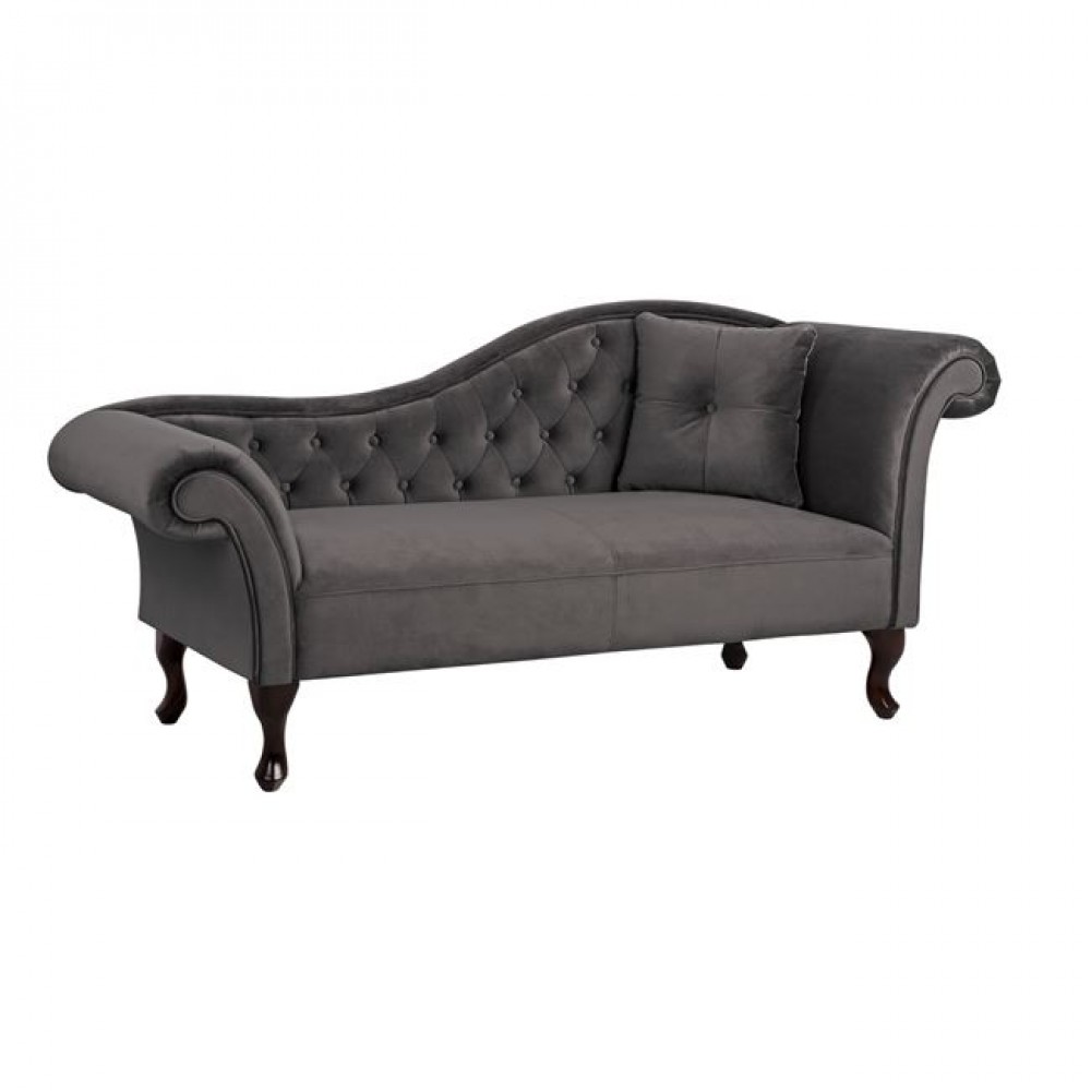 Ανακλινδρο T.chesterfield Γκρι Βελουδο Niovi Hm3008.10 Δεξι Μπρατσο 189X61X84Yεκ.