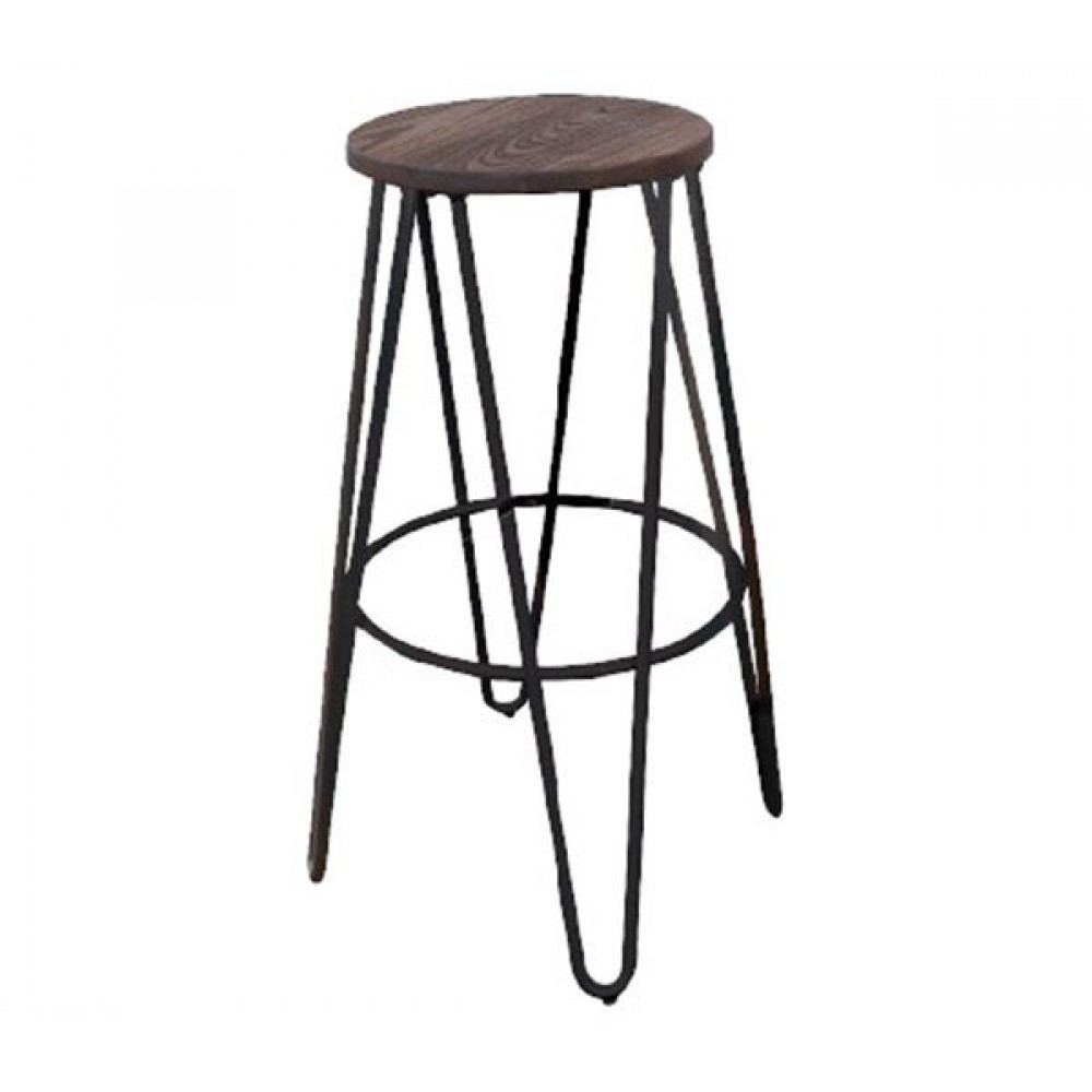 Arco Wood Dark Oak Σκαμπώ Bar Antique Black