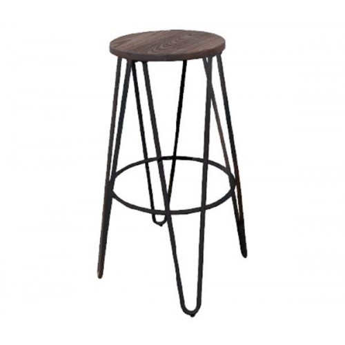 Arco Wood Dark Oak Σκαμπώ Bar Antique Black