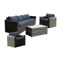 Arizona Set (Τραπ+4Θέσ+2Πολ) Wicker Grey Brown Μαξ.aνθρακί