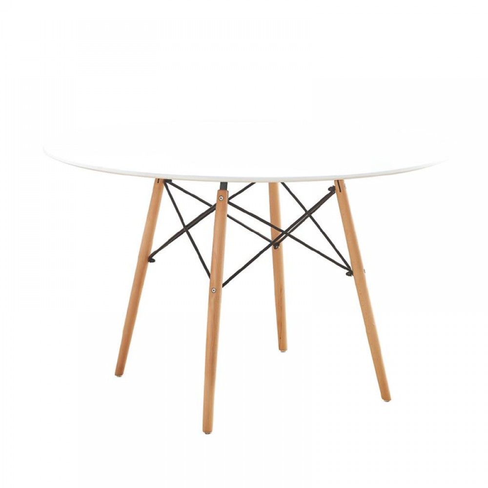 Art Wood Τραπέζι Φ120/h75Cm Άσπρο