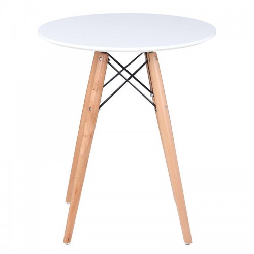 Art Wood Τραπέζι Φ60Cm Άσπρο