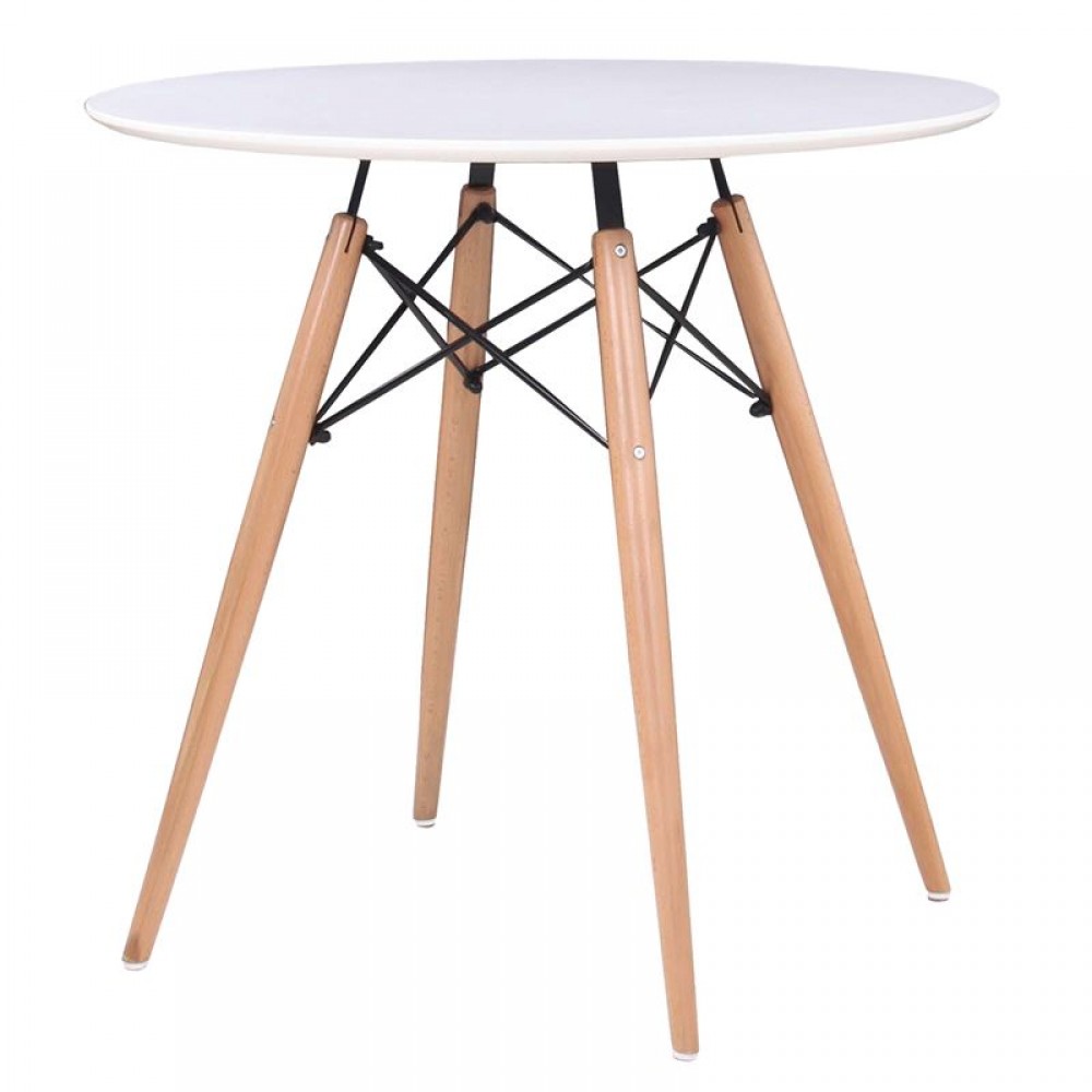 Art Wood Τραπέζι Φ80/h74Cm Άσπρο