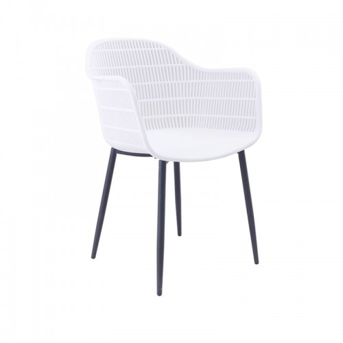 ΠΟΛΥΘΡΟΝΑ BERRY (55X63X85) ΜΕΤΑΛΛΙΚΗ ΜΑΥΡΗ/PP-UV ΛΕΥΚΟ (Σετ 4τμχ)