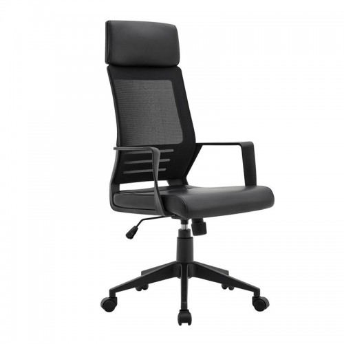Bf2500 Πολυθρόνα Γραφείου Διευθυντή Mesh Μαύρο - Pu Μαύρο