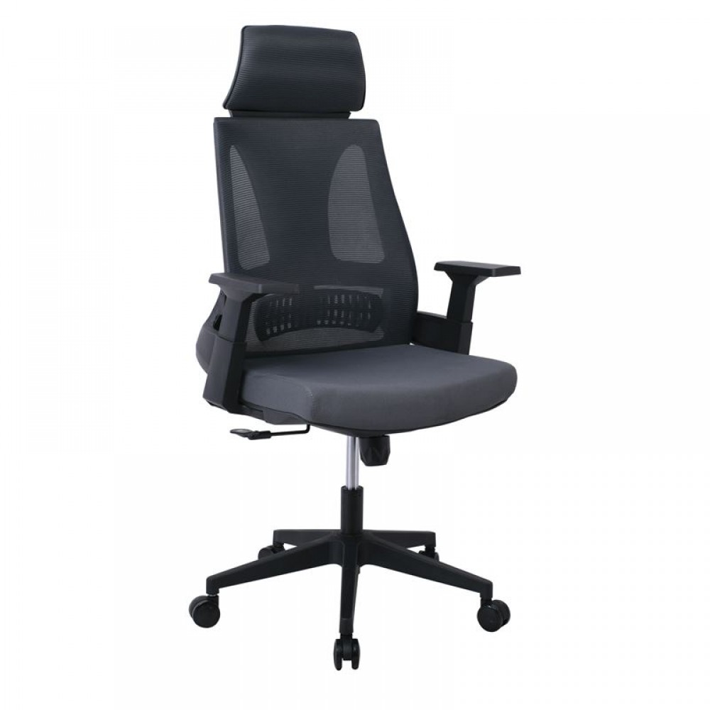 Bf8750 Πολυθρόνα Γραφείου Διευθυντή Mesh Γκρι - Ύφασμα Γκρι