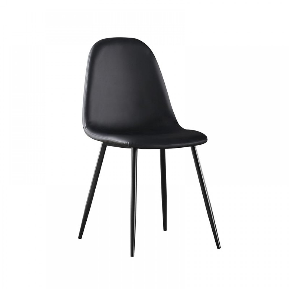 Celina Καρέκλα Μεταλλική Μαύρη, Pvc Μαύρο (Σετ 4τμχ)