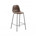 Celina Σκαμπώ Bar Μετ.μαύρο, Ύφ.suede Καφέ (Ύψος Καθ.67Cm) (Σετ 4τμχ)