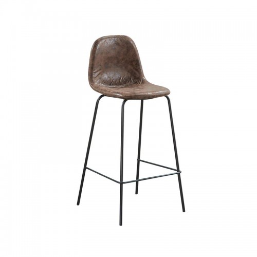 Celina Σκαμπώ Bar Μετ.μαύρο, Ύφ.suede Καφέ (Ύψος Καθ.67Cm) (Σετ 4τμχ)