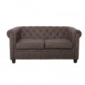 Chesterfield-W Kαναπές 2Θέσιος Ύφασμα Antique Καφέ