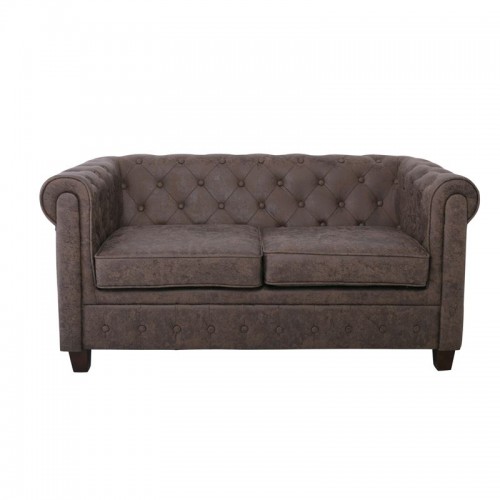 Chesterfield-W Kαναπές 2Θέσιος Ύφασμα Antique Καφέ