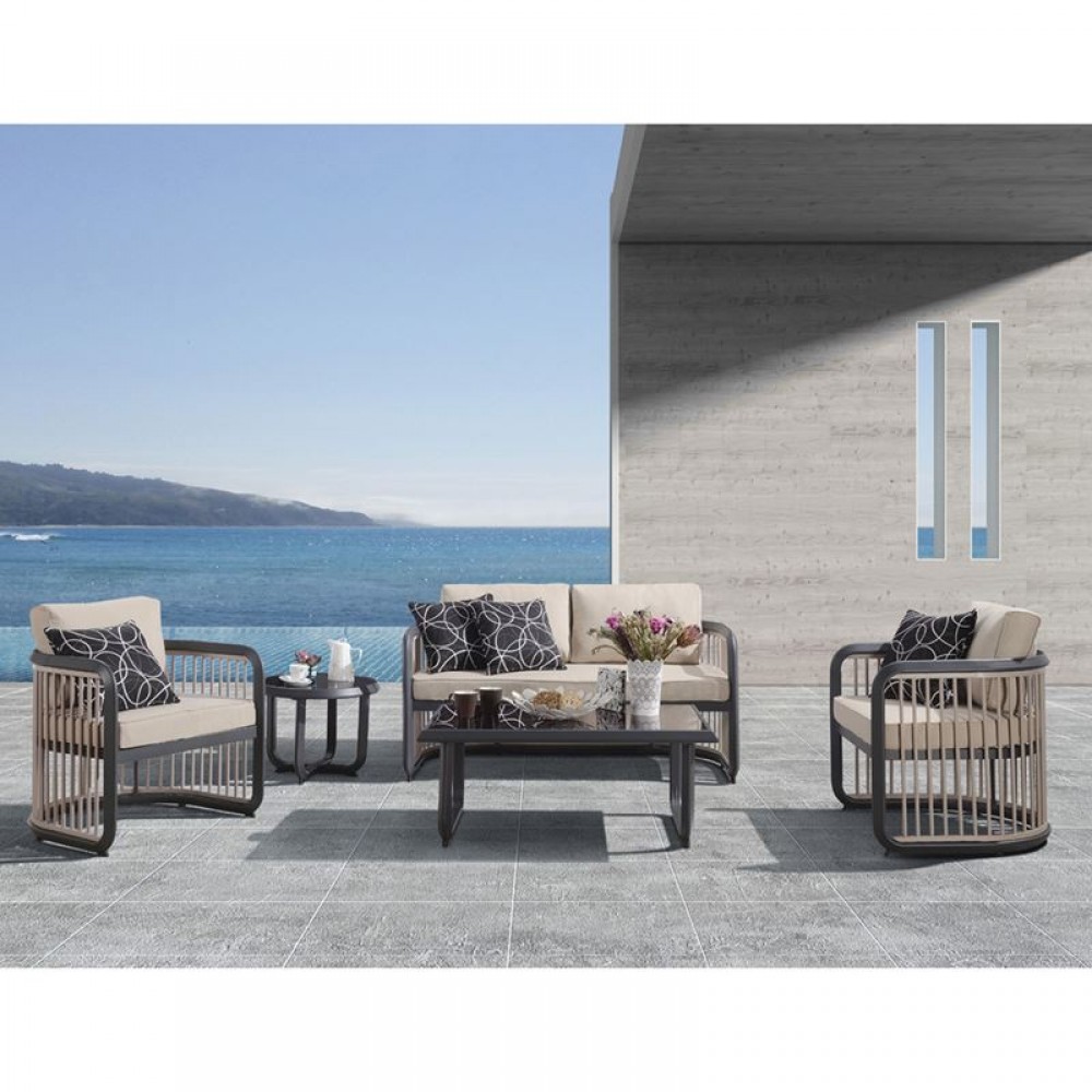 City Living Set (Τραπ+2Θ+2Πολ+Βοηθ.τρ) Alu Ανθρακί/μπεζ