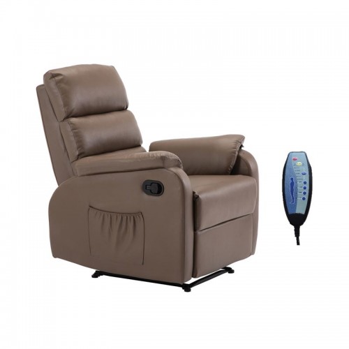 Πολυθρόνα massage COMFORT με επένδυση από PU σε χρώμα cappuccino  Ε9733,4