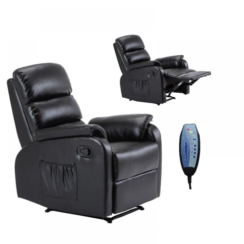 Πολυθρόνα massage COMFORT με επένδυση από μαύρο PU