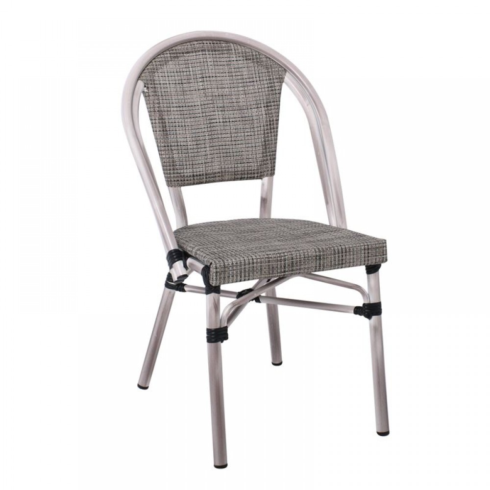 Costa Καρέκλα Dining Αλουμινίο Antique Grey/textilene Μπεζ