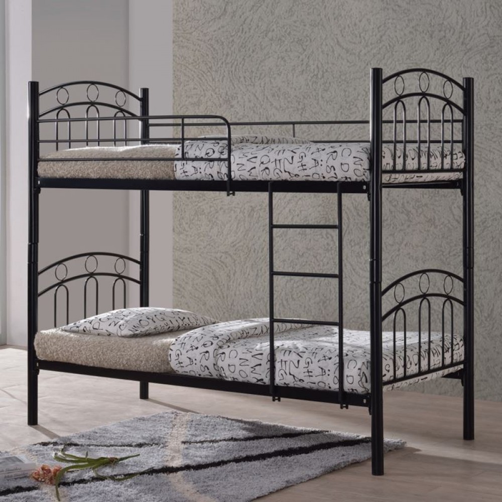 Decker Kρεβάτι/κουκέτα 90X200Cm Mεταλ.μαύρο